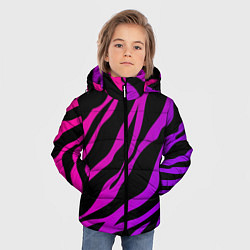 Куртка зимняя для мальчика Неоновый паттерн линии, цвет: 3D-черный — фото 2