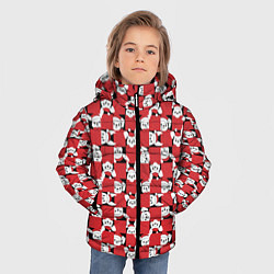Куртка зимняя для мальчика Кролики в красных шапках, цвет: 3D-черный — фото 2