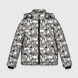 Куртка зимняя для мальчика Кролики пятнистые, цвет: 3D-светло-серый