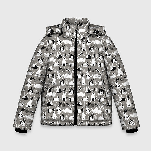 Зимняя куртка для мальчика Кролики пятнистые / 3D-Красный – фото 1