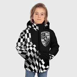 Куртка зимняя для мальчика Porsche racing flag, цвет: 3D-черный — фото 2
