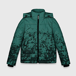 Куртка зимняя для мальчика Абстрактный черно-зеленый, цвет: 3D-черный