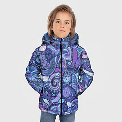 Куртка зимняя для мальчика Индийский орнамент - Пейсли, цвет: 3D-светло-серый — фото 2
