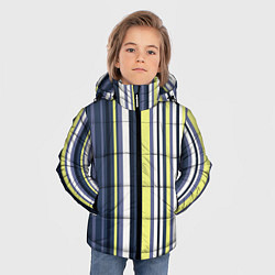 Куртка зимняя для мальчика Абстрактные разноцветные линии, цвет: 3D-светло-серый — фото 2