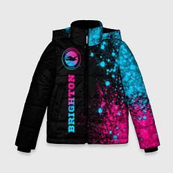 Куртка зимняя для мальчика Brighton - neon gradient: по-вертикали, цвет: 3D-черный