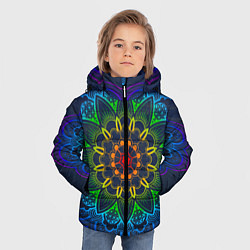 Куртка зимняя для мальчика Радужная мандала удачи, цвет: 3D-светло-серый — фото 2