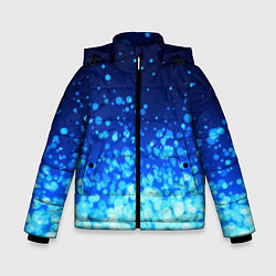 Куртка зимняя для мальчика Ледяные блёстки, цвет: 3D-черный