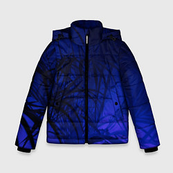 Куртка зимняя для мальчика Пальма в неоновом свете, цвет: 3D-черный