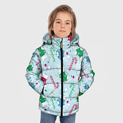 Куртка зимняя для мальчика Новогодний паттерн, цвет: 3D-черный — фото 2