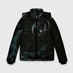Куртка зимняя для мальчика Изометрическая спираль во тьме, цвет: 3D-светло-серый