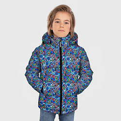 Куртка зимняя для мальчика Паттерн из цветочных узоров, цвет: 3D-черный — фото 2