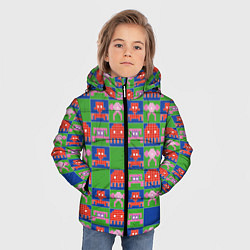 Куртка зимняя для мальчика Пиксельный рисунок поп арт, цвет: 3D-черный — фото 2