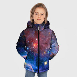 Куртка зимняя для мальчика Ошеломительный бескрайний космос, цвет: 3D-красный — фото 2