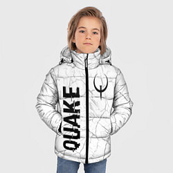 Куртка зимняя для мальчика Quake glitch на светлом фоне: надпись, символ, цвет: 3D-черный — фото 2