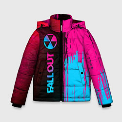 Зимняя куртка для мальчика Fallout - neon gradient: по-вертикали