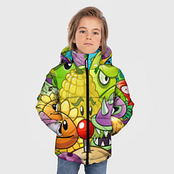 Куртка зимняя для мальчика Растения против зомби, цвет: 3D-светло-серый — фото 2