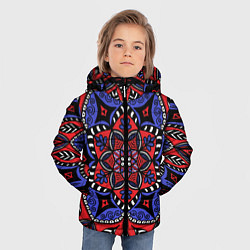 Куртка зимняя для мальчика Мандала в цветах триколора, цвет: 3D-черный — фото 2