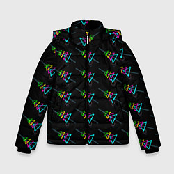 Куртка зимняя для мальчика Colored triangles, цвет: 3D-светло-серый