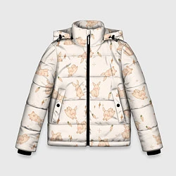 Куртка зимняя для мальчика Милый кролик паттерн, цвет: 3D-черный