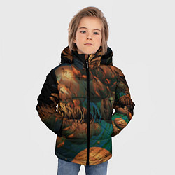 Куртка зимняя для мальчика Абстрактные планеты, цвет: 3D-черный — фото 2