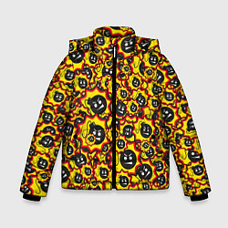 Куртка зимняя для мальчика Serious Sam logo pattern, цвет: 3D-черный