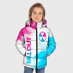 Куртка зимняя для мальчика Fallout neon gradient style: надпись, символ, цвет: 3D-черный — фото 2