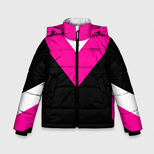 Зимняя куртка для мальчика FIRM черный с розовой вставкой / 3D-Красный – фото 1