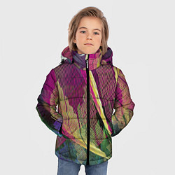 Куртка зимняя для мальчика Неоновые волнообразные линии, цвет: 3D-красный — фото 2