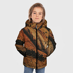 Куртка зимняя для мальчика Тёмно-оранжевые краски, цвет: 3D-красный — фото 2