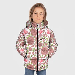Куртка зимняя для мальчика Фламинго и лотосы, цвет: 3D-светло-серый — фото 2