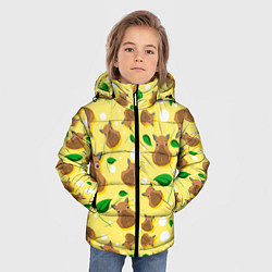 Куртка зимняя для мальчика Капибара паттерн, цвет: 3D-светло-серый — фото 2