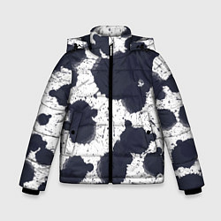 Куртка зимняя для мальчика Художник - акварельные кляксы, цвет: 3D-черный