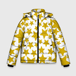 Куртка зимняя для мальчика Жёлтые звезды, цвет: 3D-светло-серый