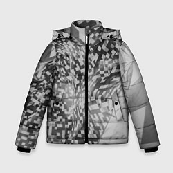 Куртка зимняя для мальчика Искревление пространства в геометрии, цвет: 3D-черный