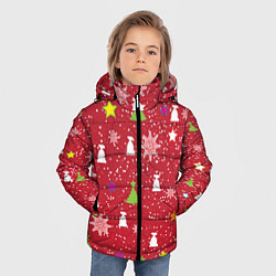 Куртка зимняя для мальчика Red new year, цвет: 3D-светло-серый — фото 2