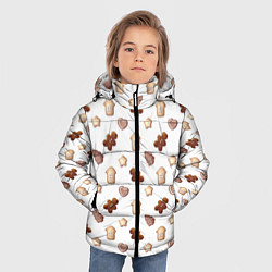 Куртка зимняя для мальчика Новогоднее печенье - паттерн, цвет: 3D-светло-серый — фото 2