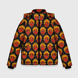 Куртка зимняя для мальчика Огненный знак мира, цвет: 3D-светло-серый