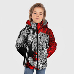 Куртка зимняя для мальчика Самурай и драконы, цвет: 3D-черный — фото 2