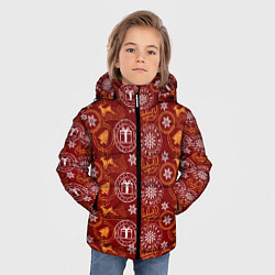 Куртка зимняя для мальчика Новогодние печати, цвет: 3D-черный — фото 2