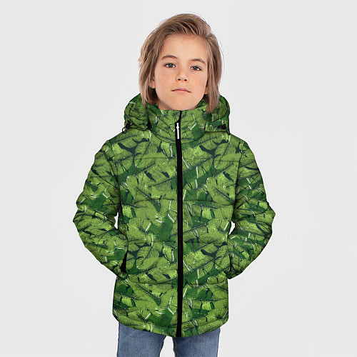 Зимняя куртка для мальчика Милитари перо двухцветное / 3D-Светло-серый – фото 3