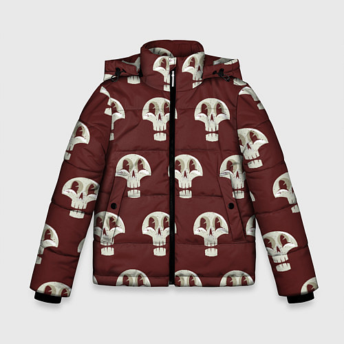 Зимняя куртка для мальчика Узор улыбающиеся черепочки / 3D-Красный – фото 1