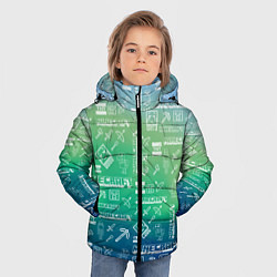 Куртка зимняя для мальчика Майнкрафт символы на потертом фоне, цвет: 3D-красный — фото 2