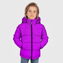 Куртка зимняя для мальчика Неоновый розово-сиреневый текстурированный, цвет: 3D-черный — фото 2