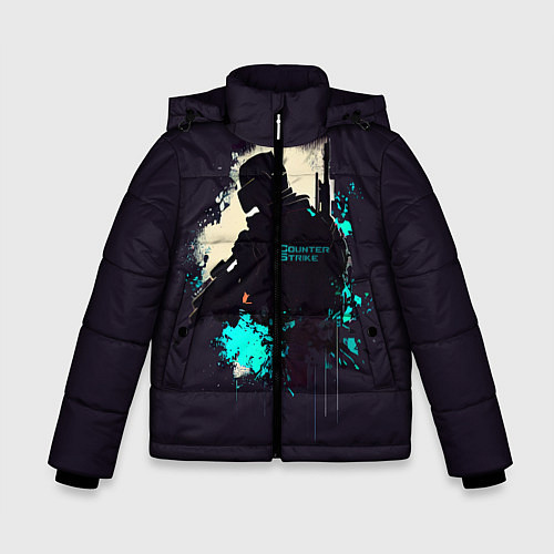 Зимняя куртка для мальчика CS GO Art / 3D-Светло-серый – фото 1