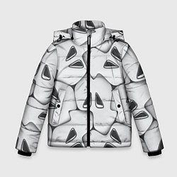 Куртка зимняя для мальчика Металло-чешуйчатая серая броня, цвет: 3D-черный