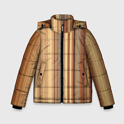 Куртка зимняя для мальчика Золотистые и серые линии в геометрии, цвет: 3D-черный