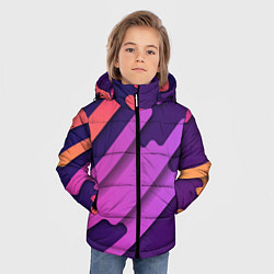 Куртка зимняя для мальчика Объемная абстракция, цвет: 3D-черный — фото 2