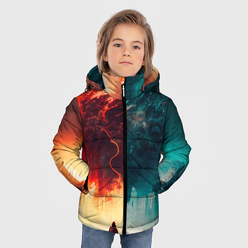 Зимняя куртка для мальчика Параллельные вселенные / 3D-Светло-серый – фото 3