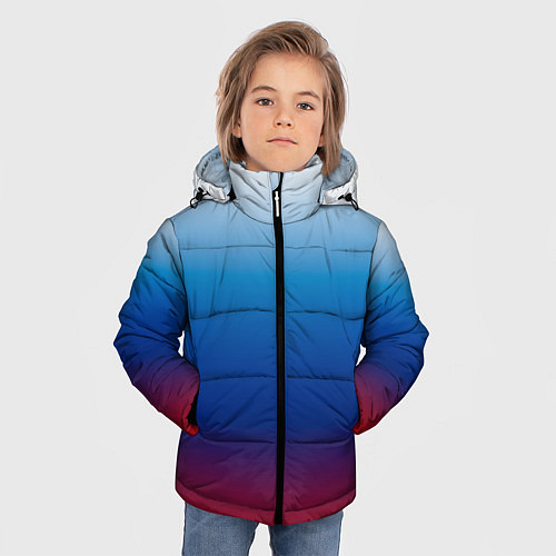 Зимняя куртка для мальчика Триколор Росии - градиент / 3D-Светло-серый – фото 3