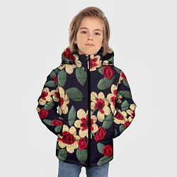 Куртка зимняя для мальчика Эффект яркой вышивки, цвет: 3D-черный — фото 2